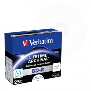 Verbatim M-DISC Blu-ray BD R 25 GB / 135 min, 4x, Printable, 5 Stück in Slimcase