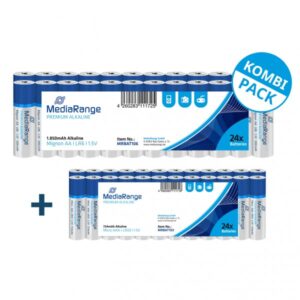MediaRange Premium Produkt Bundle, AAA, LR03, Micro, AA, LR6, Mignon, 2x 24 Stück