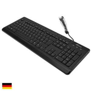 MediaRange MROS102 Multimedia Tastatur, QWERTZ, Kabelanschluss, 113 Tasten, Schwarz