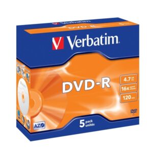 Verbatim DVD-R 4.7 GB / 120 min, 16x, AZO, Gelabeled, 5 Stück in Jewelbox