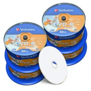 Verbatim DVD-R 4.7 GB / 120 min, 16x, fullprintable, No ID, 200 Stück in Cakebox