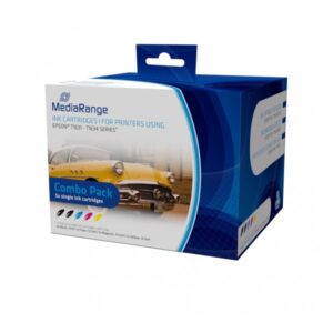 MediaRange Tintenpatrone, Kompatibel, Ersetzt Epson T1631 - T1634, 74.5 ml, Multipack, Schwarz, Gelb, Cyan, Magenta, 5 Stück