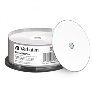 Verbatim DataLifePlus Blu-ray Disc BD-R DL 50 GB / 270 min 6x, Voll bedruckbar, 25 Stück in Cakebox