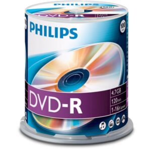 DVD-R 4,7 GB Philips 16x Speed in Cakebox 100 Stück