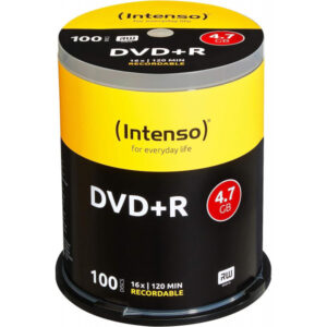 DVD+R 4,7 GB Intenso 16x Speed in Cakebox 100 Stk
