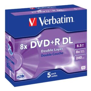 DVD+R DL 8,5 GB Verbatim 8x Speed Double Layer Matt Silver in Jewelbox 5er-Pack