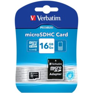 Verbatim Premium Speicherkarte Secure Digital micro SDHC-UHS I, 16 GB, Class 10, 30 MBytes/s Lesegeschwindigkeit, mit SD/SDHC Adapter
