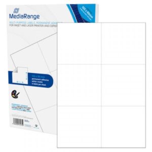 MediaRange Universal Etiketten, 105 × 99 mm, Weiß, Matt, Selbstklebend, 300 Stück