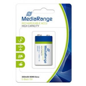MEDIARANGE MRBAT124 Nickel Metall-Hydrid 300mAh 9V Wiederaufladbare Batterie