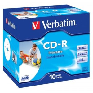 Verbatim DataLifePlus CD-R 80 min / 700 MB, Voll bedruckbar, 48x, 10 Stück in Jewelcase