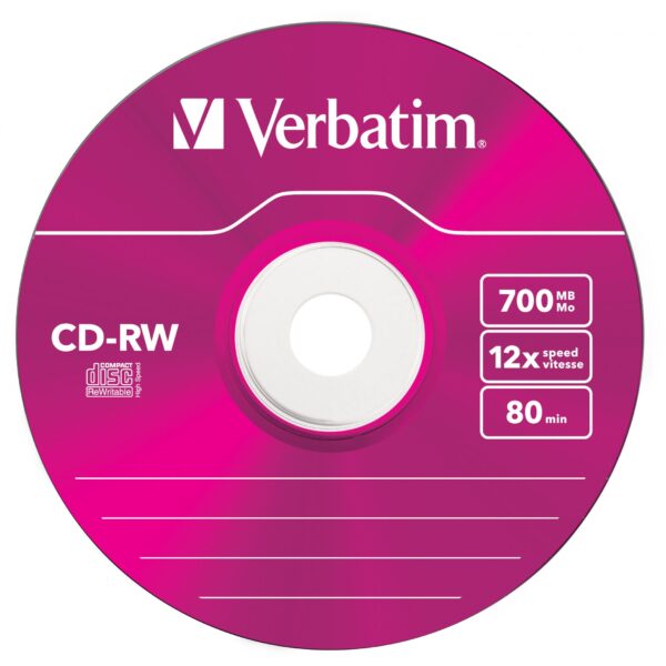 Verbatim DataLifePlus Hi-Speed CD-RW 700 MB / 80 min, 12x, Wiederbeschreibbar, Oberfläche Gelabeled, 5 Stück in Slimcase – Bild 5