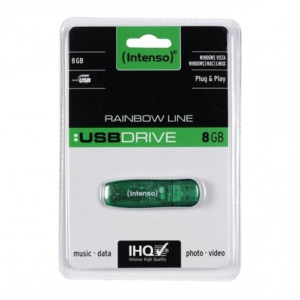 Intenso USB Stick Rainbow Line, USB 2.0, 8 GB, 28 MBytes/s, Grün – Bild 2