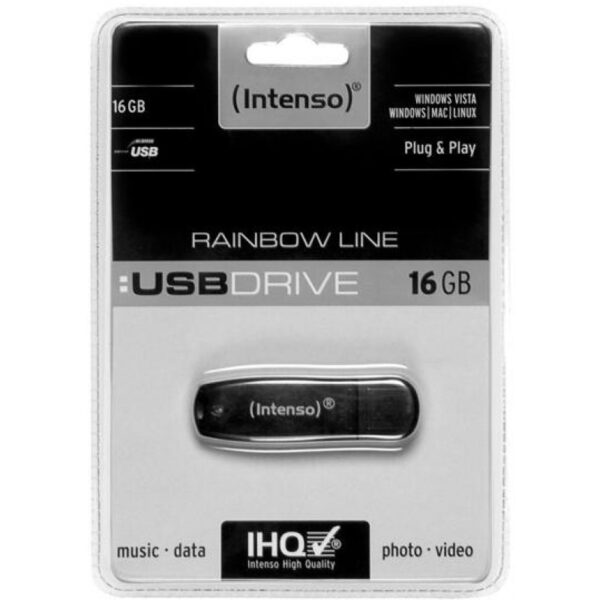 Intenso USB Stick Rainbow Line, USB 2.0, 16 GB, 28 MBytes/s, Schwarz – Bild 3