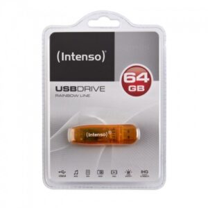 Intenso USB Stick Rainbow Line, USB 2.0, 64 GB, 28 MBytes/s, Orange
