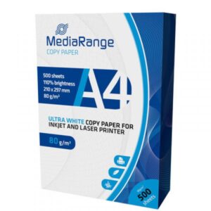 MediaRange Kopierpapier MRINK110, A4 (210 x 297 mm), 80 g/m², 110 % Helligkeit (Papier), Chlorine Frei, Weiß, 500 Blätter