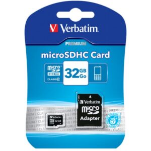 Verbatim Premium Speicherkarte Secure Digital micro SDHC-UHS I, 32 GB, Class 10, 30 MBytes/s Lesegeschwindigkeit, mit SD/SDHC Adapter