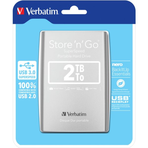 Verbatim Store n Go Portable 2,5 Zoll 2.000 GB - Festplatte - 5.400 rpm - Extern USB, USB 3.0 – Bild 2