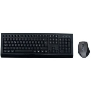 MediaRange Tastatur und Maus, Comb Kabellose Tastatur Maus Set Ultra Dünn Funktastatur (Deutsche QWERTZ Layout), Schwarz