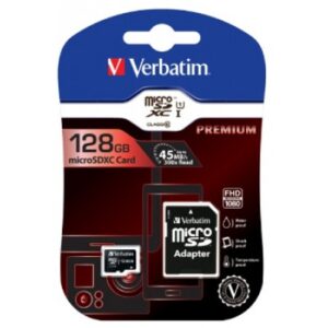 Verbatim Premium Speicherkarte Secure Digital micro SDXC-UHS I, 128 GB, Class 10, 45 MBytes/s, Lesegeschwindigkeit, mit SD/SDHC Adapter