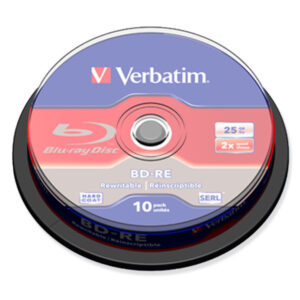 Blu-ray Disc ReWriteable Verbatim BD-RE 25 GB, 1-2x Speed in Cakebox 10 Stück
