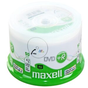 DVD+R 4,7 GB Maxell 16x Speed fullprintable in Cakebox 50 Stk