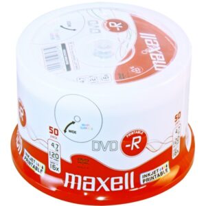 DVD-R 4,7 GB Maxell 16x Speed fullprintable in Cakebox 50 Stk