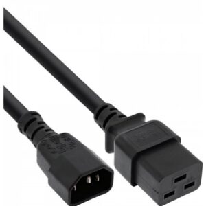 InLine Netz Adapterkabel - IEC-60320 C14 auf C19 - 3x1,5mm² - max. 10A - schwarz - 2m