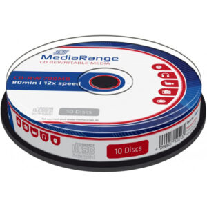 MediaRange MR235 CD-RW 700MB, 80min. 12x Speed, wiederbeschreibbar, 10 Stück