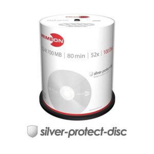 Primeon Silver-Protect-Disc CD-R, 700 MB / 80 min, 52x, 100 Stück in Cakebox