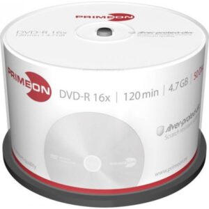 Primeon Silver-Protect-Disc DVD-R, 4.7 GB / 120 min, 16x, 50 Stück in Cakebox