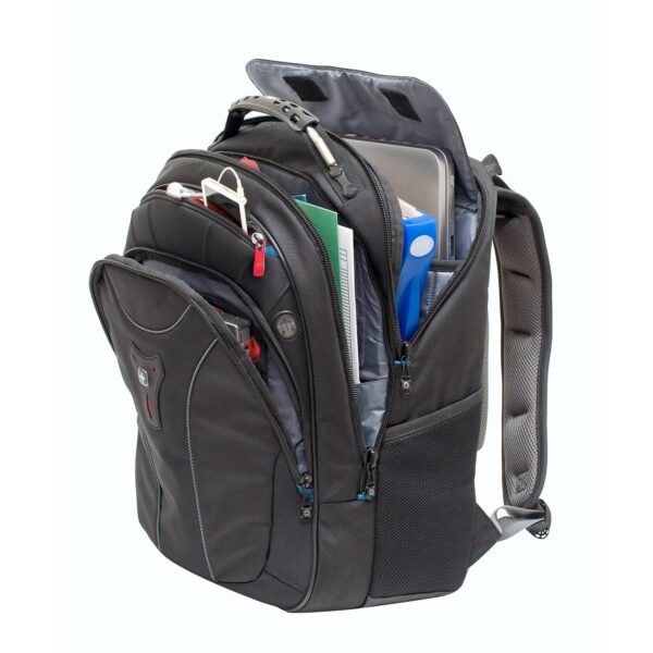 Wenger 600637 CARBON 17 Zoll MacBook Pro und Laptop-Rucksack, gepolstertes Laptop-Fach und Stabilisierungsplattform, Schwarz 30 Liter – Bild 3