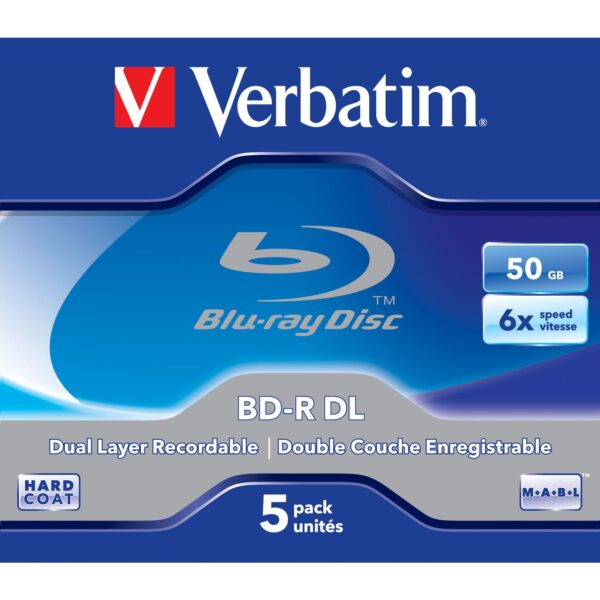 Verbatim BD-R DL 50GB 6 x 5 Pack Jewel Case BD-R 50GB 5Stück(e) – Bild 2