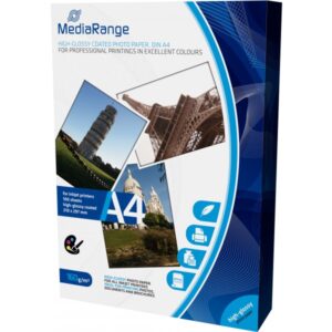 MediaRange Fotopapier, Hoch-Glänzend A4 (210 x 297 mm), 160 g/m², 5760 dpi, 100 Blätter