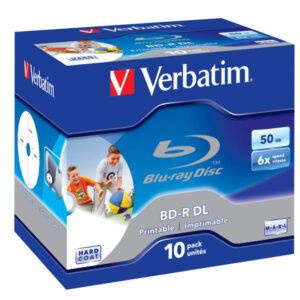 Blu-ray Disc Verbatim BD-R DL 50 GB, 6x Speed fullprintable NO ID in Jewelbox 10-pack