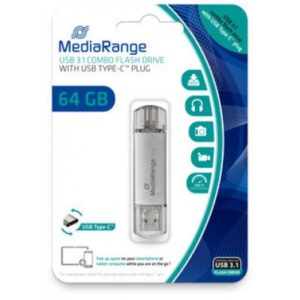 MEDIARANGE MR937 64GB USB 3.0 (3.1 Gen 1) Capacity USB Type-C-Stecker Silber USB-Stick