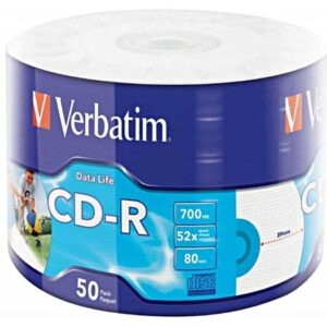 Verbatim DataLife CD-R 80Min/700MB/52x Eco-Pack CD-R Inkjet Printable, bedruckbare CD-Rohlinge 50er Pack