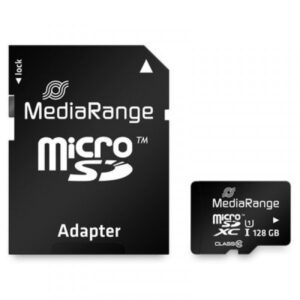 MediaRange Secure Digital micro SDXC-UHS I Speicherkarte, 128 GB, Class 10, 80 MBytes/s, mit SD/SDHC Adapter