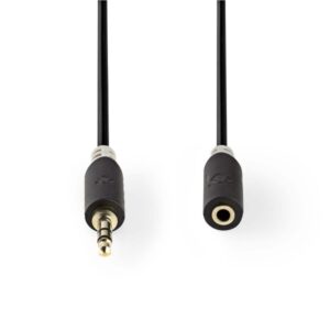 Stereo Audiokabel | 3,5-mm-Stecker - 3,5-mm-Buchse | 5,0 m | Anthrazit