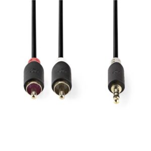 Stereo Audiokabel | 3,5-mm-Stecker - 2x Cinch-Stecker | 2,0 m | Anthrazit