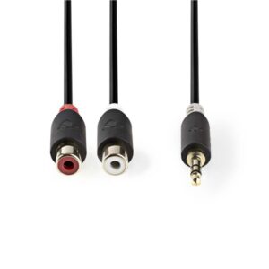 Stereo Audiokabel | 3,5-mm-Stecker - 2x Cinch-Buchse | 0,2 m | Anthrazit