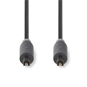 Optisches Audiokabel | TosLink-Stecker - TosLink-Stecker | 1,0 m | Anthrazit