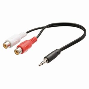 Stereo Audiokabel | 3,5-mm-Stecker - 2x Cinch-Buchse | 0,2 m | Schwarz