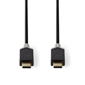 USB 3.1-Kabel (2. Gen) | Stecker Typ C - Stecker Typ C | 1,0 m | Anthrazit