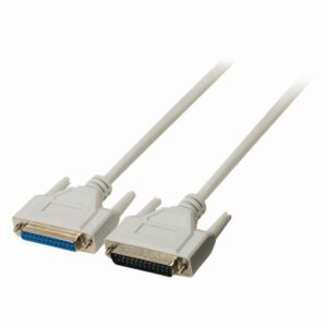 RS232 Kabel | D-Sub, 25-poliger Stecker - D-Sub, 25-polige Buchse | 2,0 m | Elfenbeinfarben