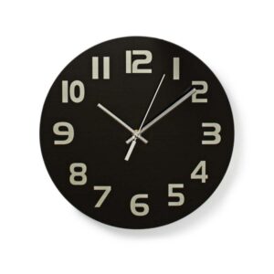 Kreisförmige Wanduhr | Durchmesser von 30 cm | Leicht ablesbare Ziffern | Schwarz