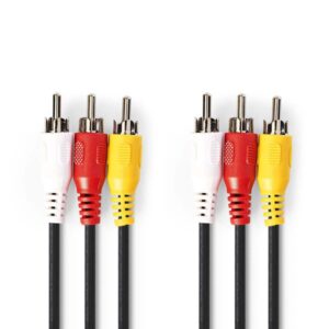 Videokabel Composite | 3x Cinch-Stecker - 3x Cinch-Stecker | 3,0 m | Schwarz
