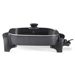 Nedis - Elektrische Pfanne - 40 cm - 2200 W - Dickwandiges Aluminium-Gussgehäuse - Einstellbare Temperaturregulierung - Antihaft-Beschichtung - Spülmaschinenfest - Cool-Touch-Griff 0.7 m 400 mm
