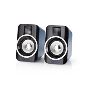 Nedis Gaming-Lautsprecher - USB - 2.0-10W - 3,5-mm-Klinke - RGB - PC - Notebook - 1.20 m - ABS - Schwarz/Silber