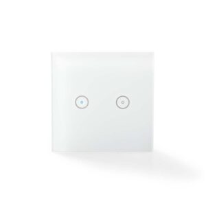 NEDIS SmartLife Wall Switch Wi-Fi Smart Light Switch, Dual, Voice Control via Alexa or Google Home, IFTTT, Plug & Play, No Hub or Subscription Required, SmartLife White