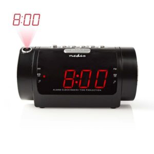 Digitaler Radiowecker mit Projektion | 0,9´´-LED | UKW | Zweifacher Alarm | Weckwiederholung